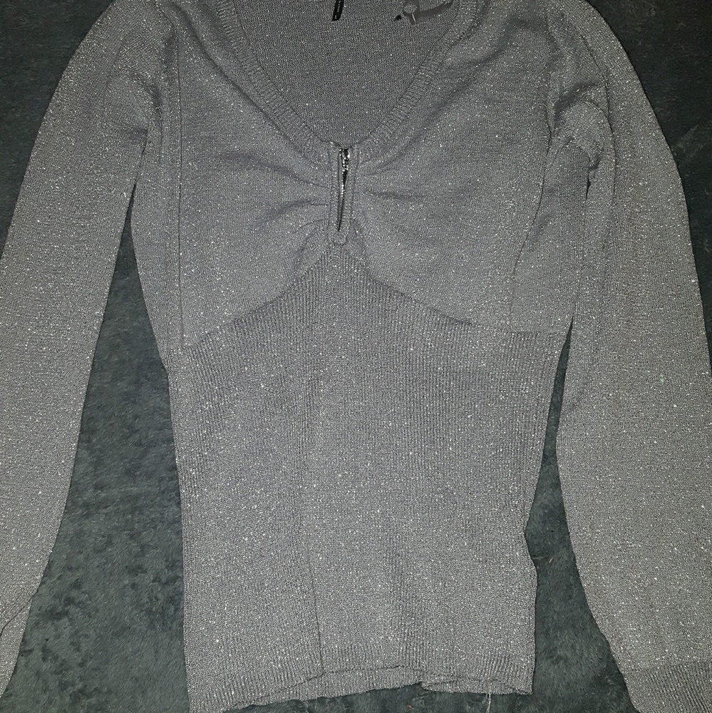 NWOT grey/silver sparkly top